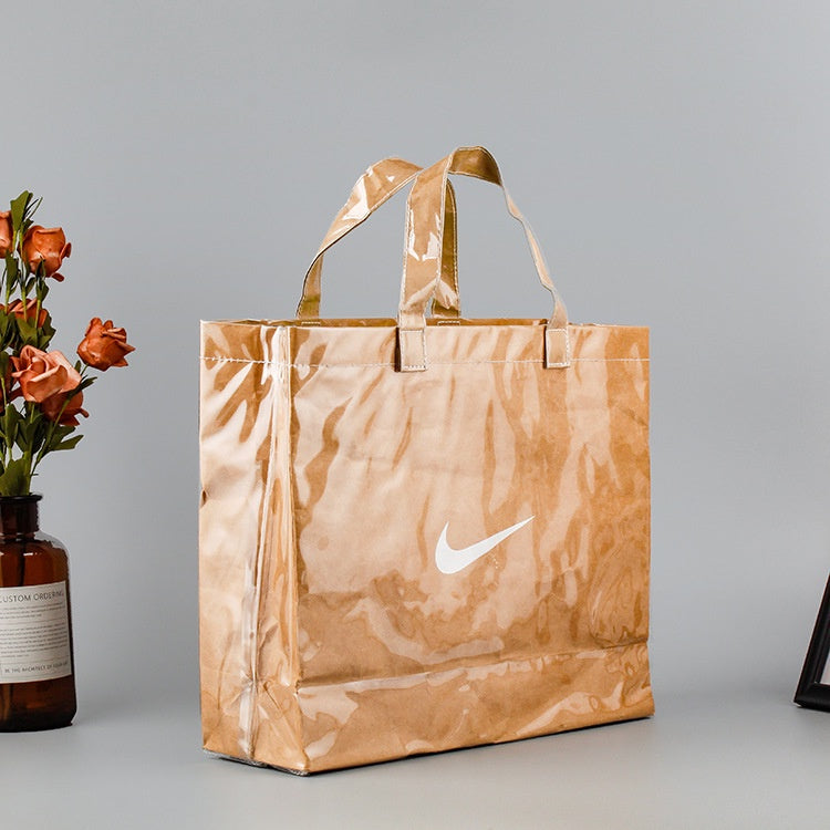 【Professional Customization】DuPont Paper Bag Custom Double Handle Gift Bag Wash Tear Resistant Kraft Paper Bag Zipper Retro Shopping BagPrintable Logo Manufacturers Customized Various Sizes and Styles(minimum 50pcs)