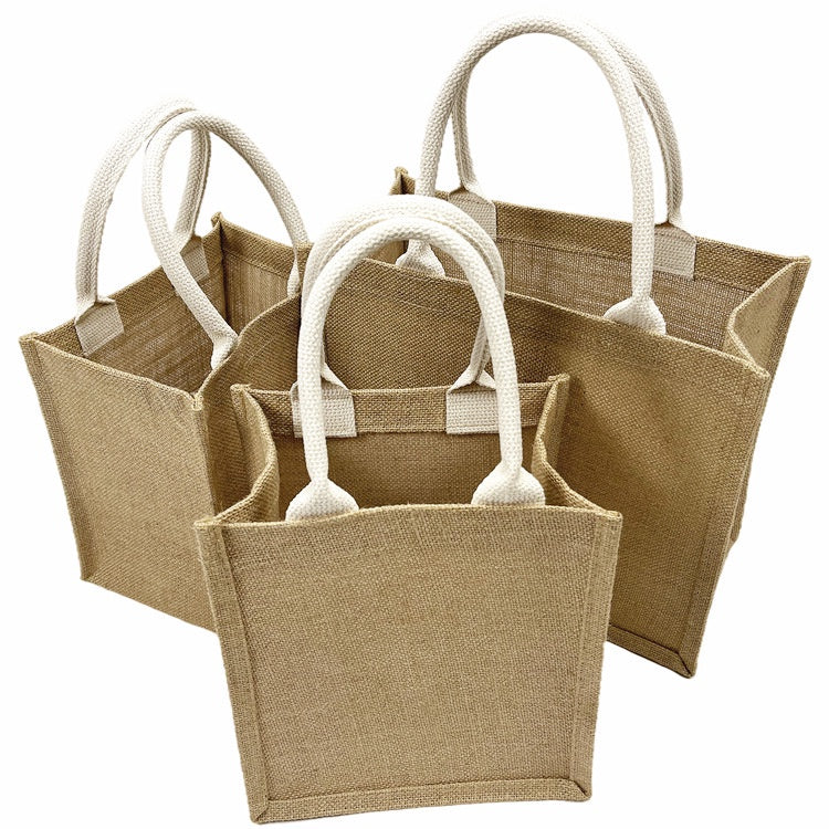 【Professional Customization】Unprinted Good Linen Bag Spot Linen Bag Custom Retro Jute Tote Bag MUJI Burn HairPrintable Logo Manufacturers Customized Various Sizes and Styles(minimum 50pcs)