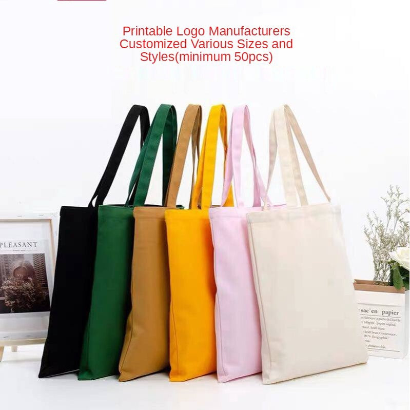 【Professional Customization】Canvas Bags Shopping Bags Environmentally Friendly Cotton Bags Printed Patterns Student Handbags Printable Logo Manufacturers Customized Various Sizes and Styles(minimum 50pcs)