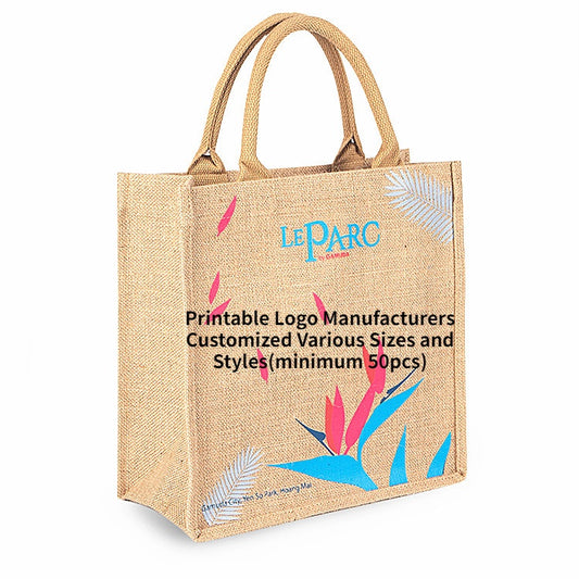 【Professional Customization】Jute Tote Bag Cotton Gift Bag Logo Custom Waterproof Linen Bag Cladding Linen Bag Linen Bag Custom-madePrintable Logo Manufacturers Customized Various Sizes and Styles(minimum 50pcs)