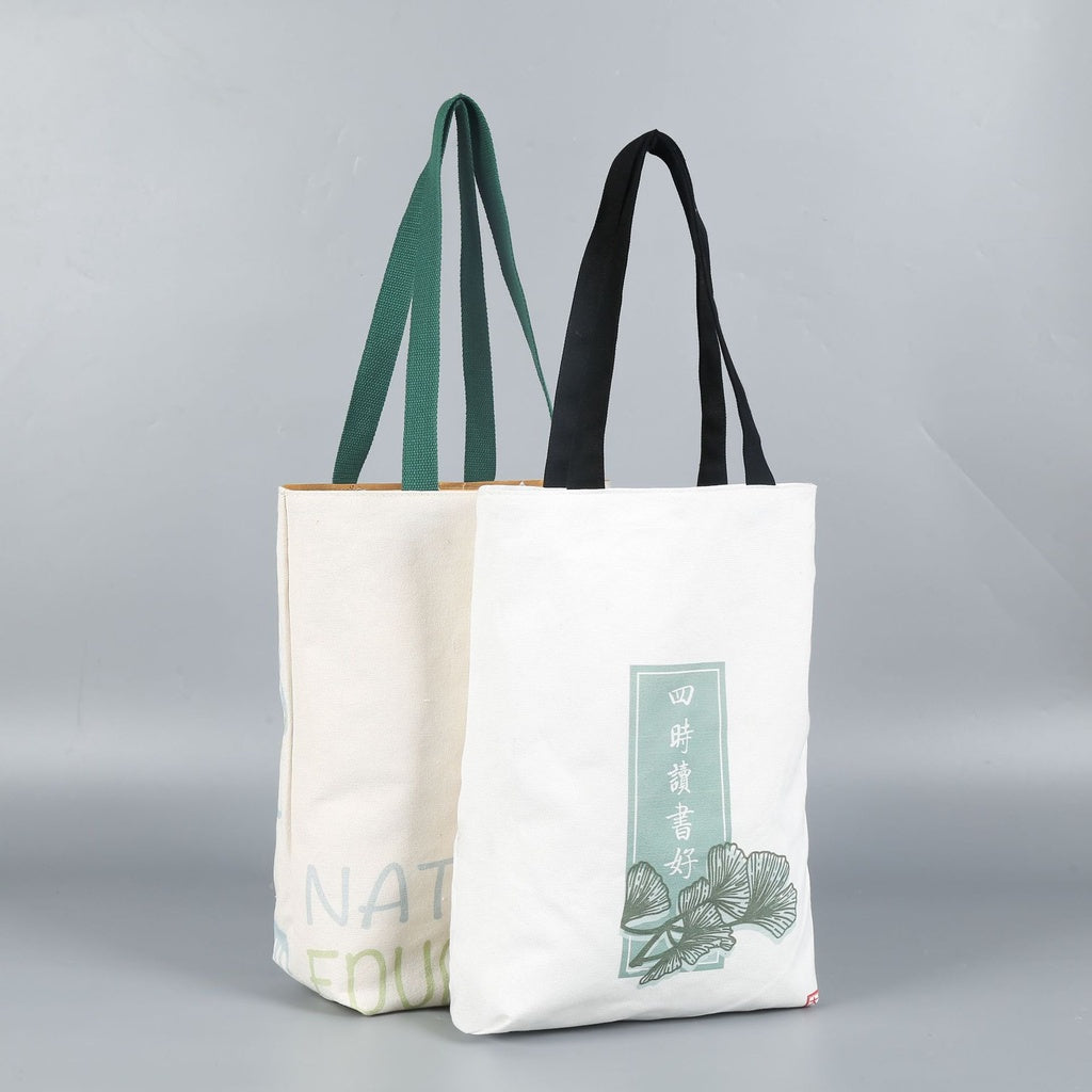 【Professional Customization】Wash Kraft Paper Bags Canvas Bags on The Front and Back Dupont Paper BagPrintable Logo Manufacturers Customized Various Sizes and Styles(minimum 50pcs)