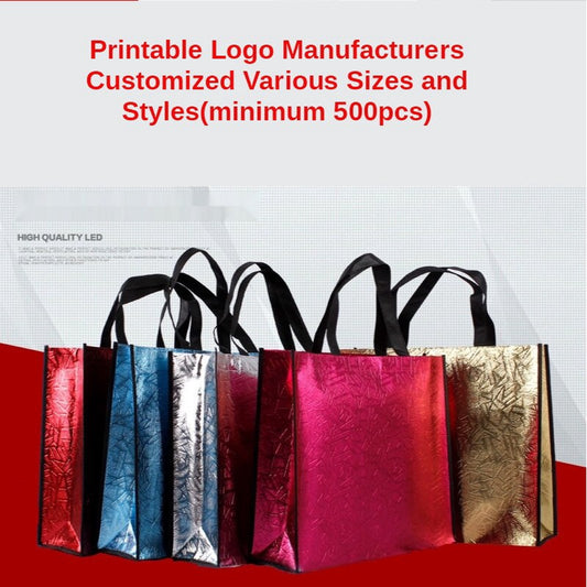 【Professional Customization】Laser Film Clothing Gift Pack Multi-color Non-woven Bag Advertising Shopping Handbags Do Not Weave Cloth Bag Printable Logo Manufacturers Customized Various Sizes and Styles(minimum 50pcs)