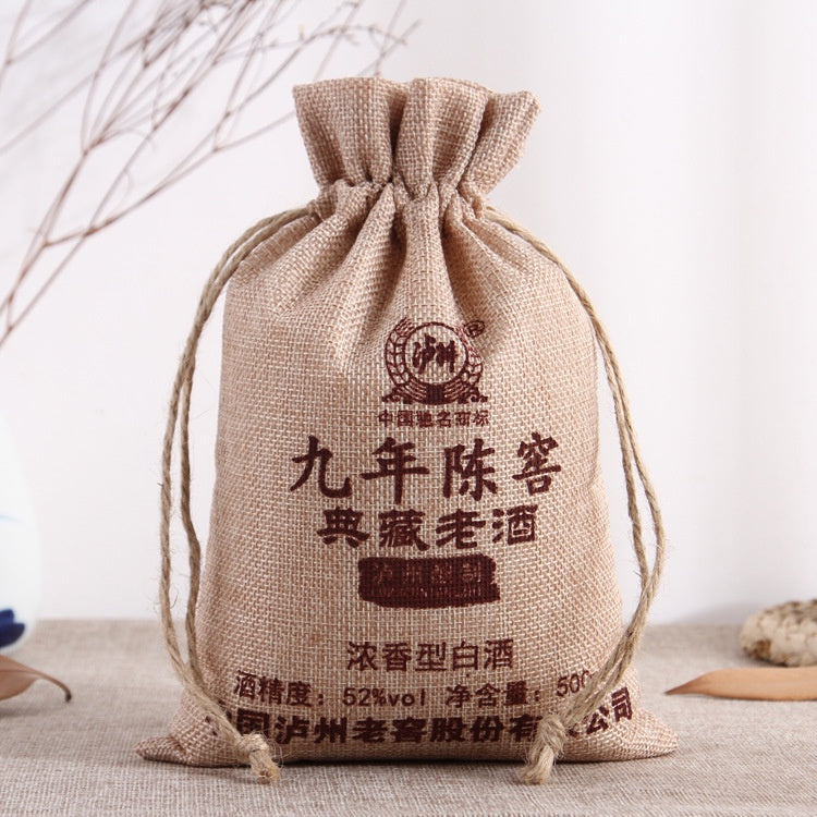 【Professional Customization】Custom Linen Rope Bundle Pockets Featuring Environmentally Friendly High-grade Liquor Red Wine Packaging BagsPrintable Logo Manufacturers Customized Various Sizes and Styles(minimum 50pcs)