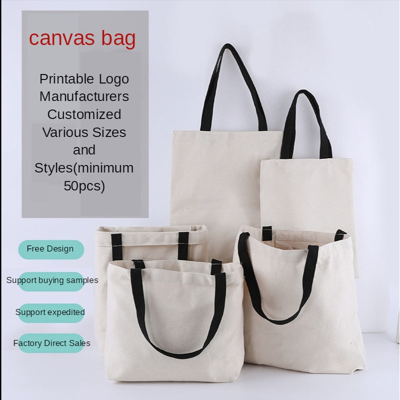 【Professional Customization】Environmental protection canvas bag student handbag tutorial cotton bag training advertising shopping bags Printable Logo Manufacturers Customized Various Sizes and Styles(minimum 50pcs)