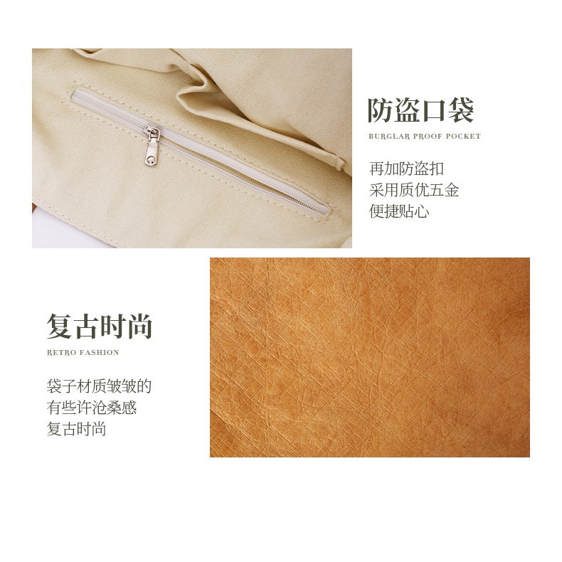 【Professional Customization】Customized DuPont Paper Bag Shopping Handbag Can Be Customized Advertising Logo Women's Single Shoulder DuPont Paper Bag Printable Logo Manufacturers Customized Various Sizes and Styles(minimum 50pcs)