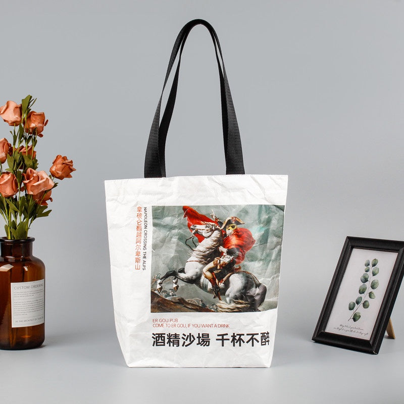 【Professional Customization】DuPont Paper Bags Custom-made Wash DuPont Paper Hand-held Waterproof Tear-resistant Kraff Paper Bags Printable Logo Manufacturers Customized Various Sizes and Styles(minimum 50pcs)