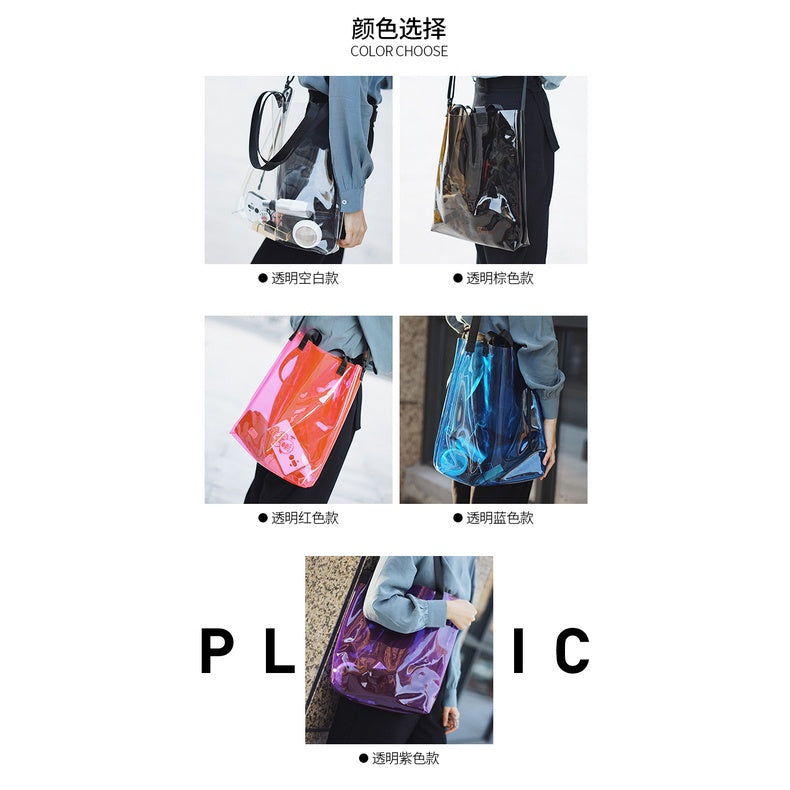 【Professional Customization】Transparent Shopping Bags Women's Bags Jelly Packaging Gift Bags Customized Logo High-end Handbags Plastic Pvc Bags Printable Logo Manufacturers Customized Various Sizes and Styles(minimum 50pcs)