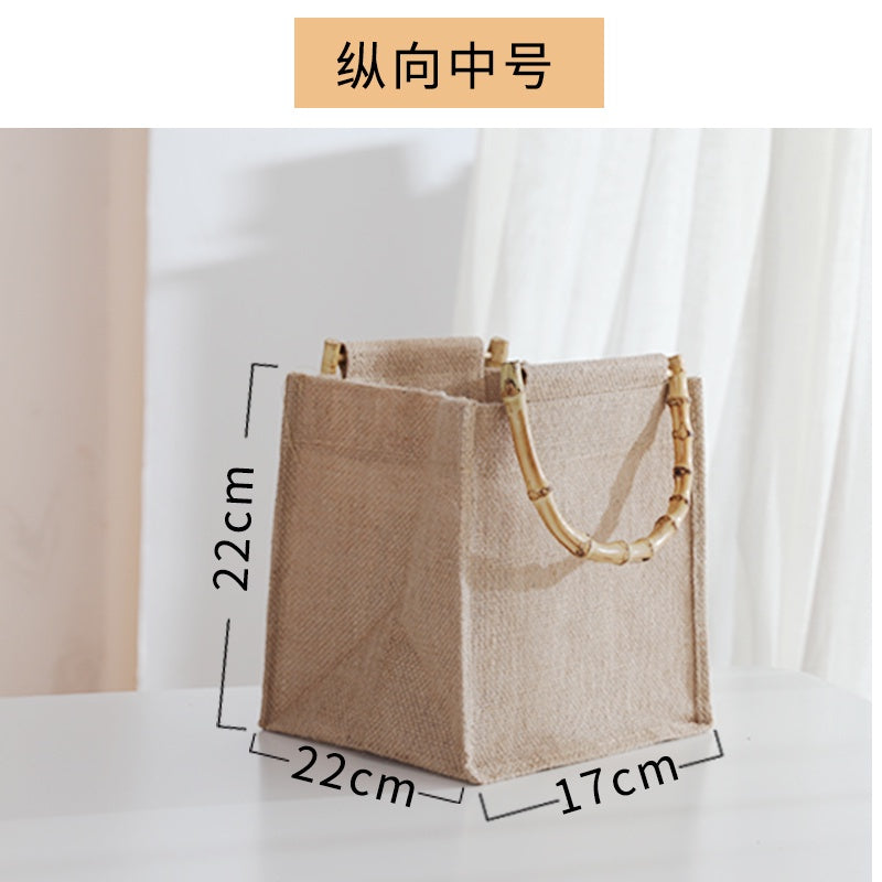 【Professional Customization】Japanese Lunch Boxes Bags Portable Linen Bags Literature And Art Lunches Handbags Women's Linen Shopping Bags DIY Printable Logo Manufacturers Customized Various Sizes and Styles(minimum 50pcs)