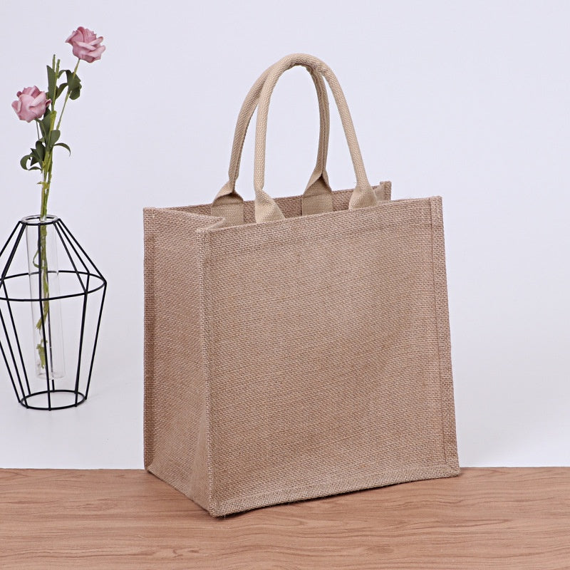 【Professional Customization】Tote Linen Bag Universal Linen Tote Bag Jute Cotton Shopping Bag Gift Bag Printable Logo Manufacturers Customized Various Sizes and Styles(minimum 50pcs)