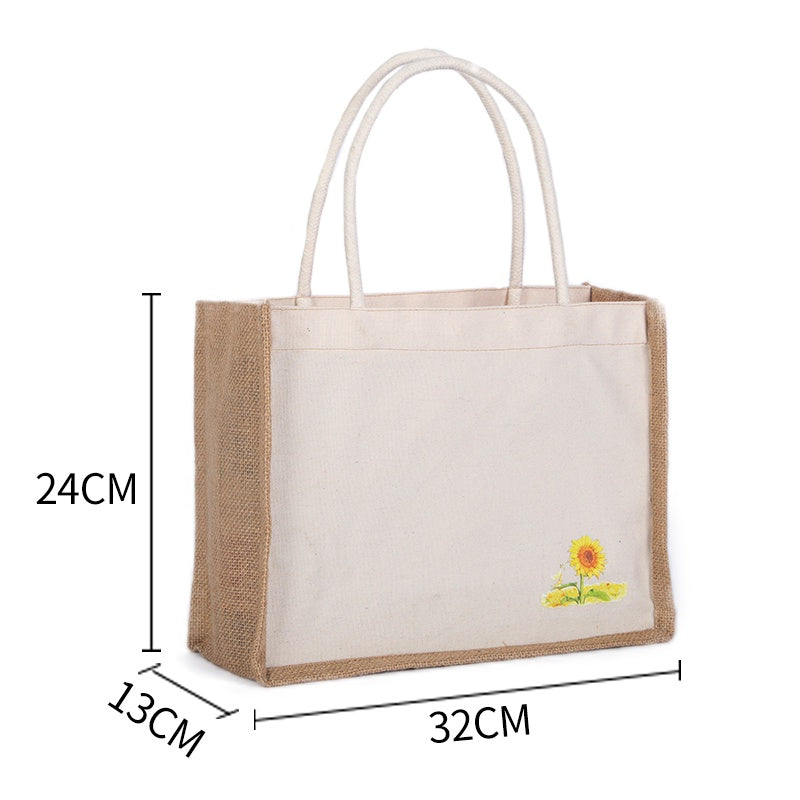 【Professional Customization】Jute Bag Linen Portable Shopping Bag Literature and Art RETRO Lunch Box Small Cloth Bag Printable Logo Manufacturers Customized Various Sizes and Styles(minimum 50pcs)