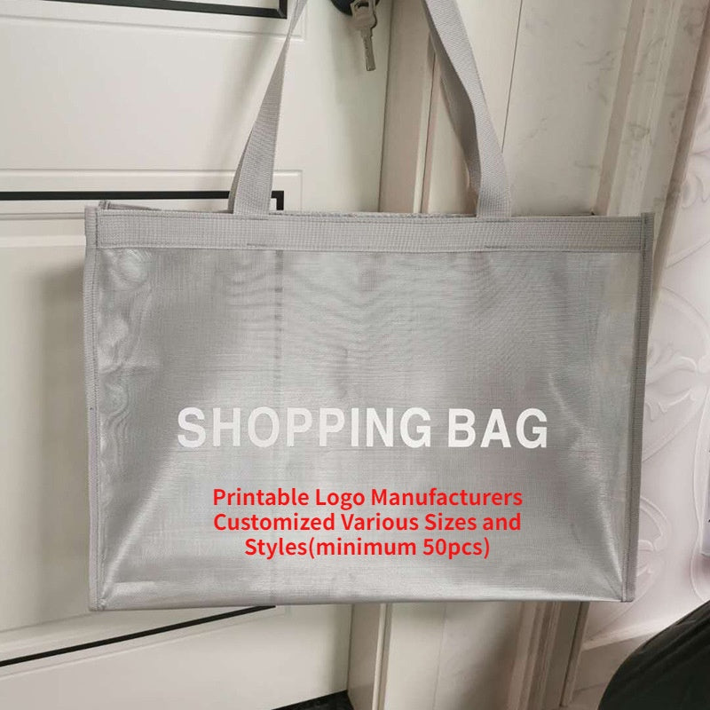 【Professional Customization】Supermarket Breathable Mesh Shopping Bag Hand Nylon Mesh Bag Beach Travel Bath Center Fitness Collection Women's BagPrintable Logo Manufacturers Customized Various Sizes and Styles(minimum 50pcs)