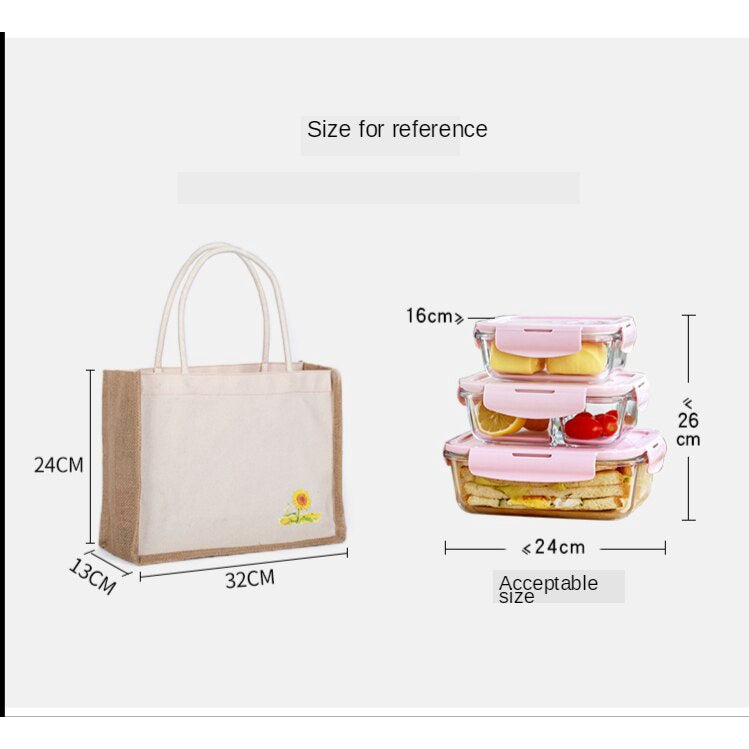 【Professional Customization】Jute Bag Linen Portable Shopping Bag Literature and Art RETRO Lunch Box Small Cloth Bag Printable Logo Manufacturers Customized Various Sizes and Styles(minimum 50pcs)