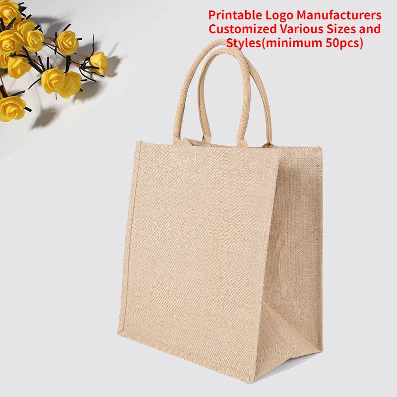 【Professional Customization】Cotton Linen Cloth Bag Thick Jute Glue Waterproof Linen Cloth Bag Screen Printable Logo Manufacturers Customized Various Sizes and Styles(minimum 50pcs)