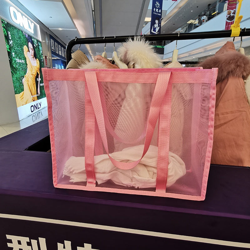 【Professional Customization】Factory Custom Mesh Shopping Bag Hotel Bath Center Storage Bag Beach Environmental Protection Handbag BagPrintable Logo Manufacturers Customized Various Sizes and Styles(minimum 50pcs)