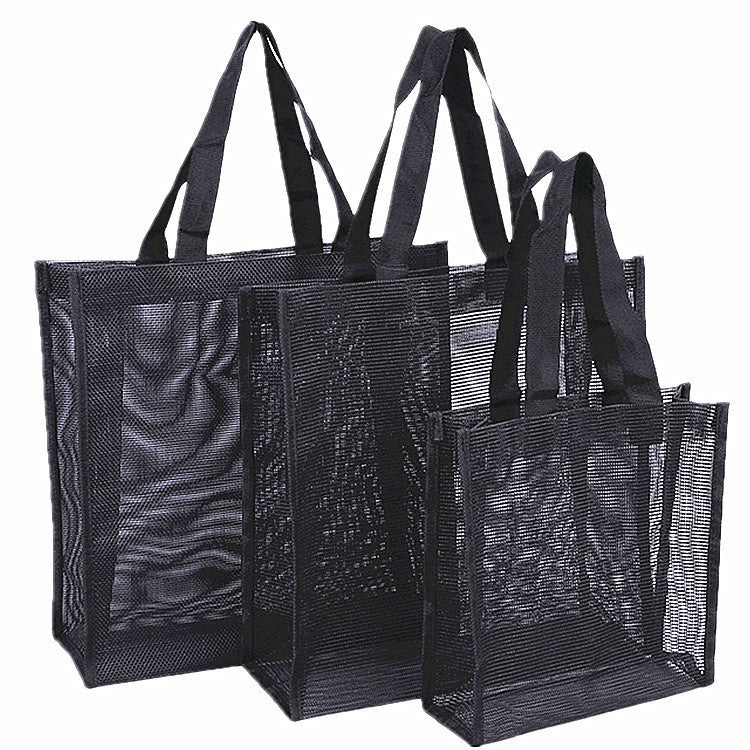 【Professional Customization】Customized Logo Mesh Shopping Bag Transparent Mesh Large Capacity Storage Bag Nylon Handbag Waterproof Beach BagPrintable Logo Manufacturers Customized Various Sizes and Styles(minimum 50pcs)