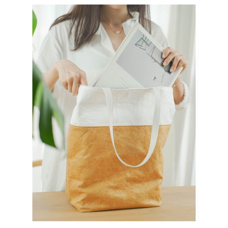 【Professional Customization】Wash Kneading DuPont Paper Bags Custom-made Double-layer Canvas Inside The Shopping Environmental Protection Handbag Printable Logo Manufacturers Customized Various Sizes and Styles(minimum 50pcs)