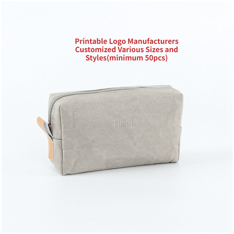 【Professional Customization】Washable Kraft Paper Bag Nordic Custom Creative Handbag Simple Safety HandbagPrintable Logo Manufacturers Customized Various Sizes and Styles(minimum 50pcs)