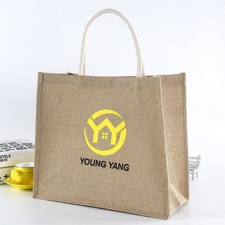 【Professional Customization】Manufacturer's Customized Hemp Bag Jute Plastic Bag Linen Bundle Bag Imitation Hemp Bag Customized Wholesale Printable Logo Manufacturers Customized Various Sizes and Styles(minimum 50pcs)