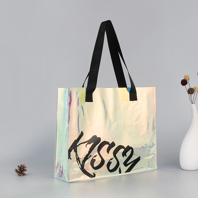 【Professional Customization】Handbag Custom Logo Transparent Plastic Jelly Colorful Gift Magic Net Red Bag PVC Radium Shooter Bag Wholesale Printable Logo Manufacturers Customized Various Sizes and Styles(minimum 50pcs)