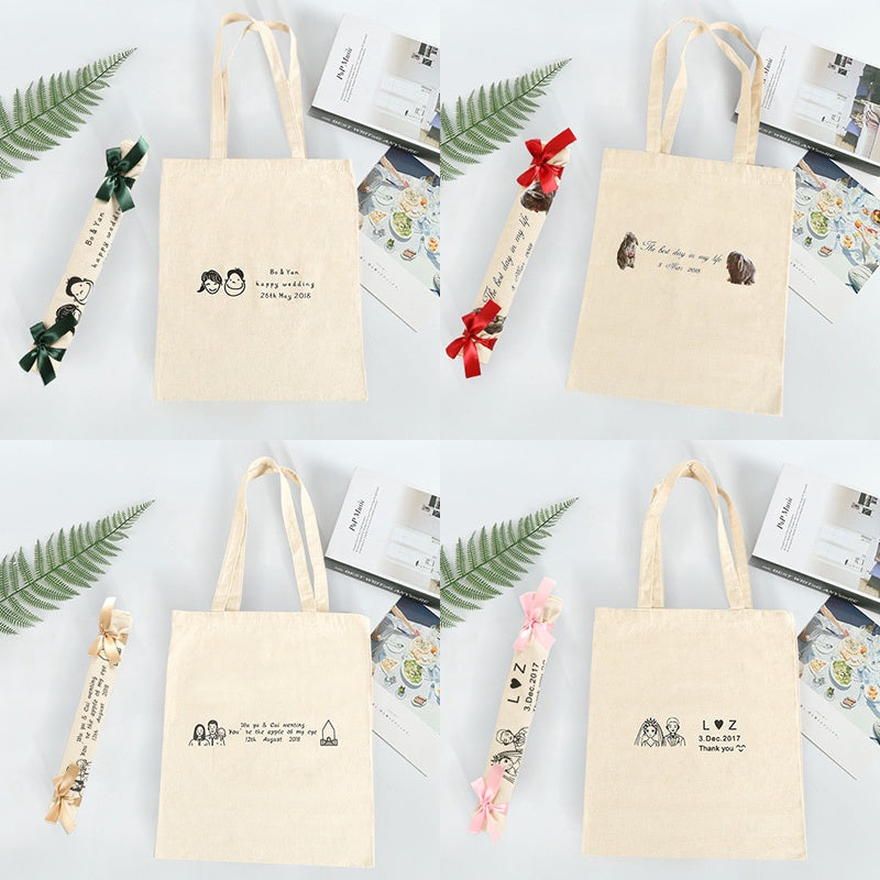 【Professional Customization】Candy Wedding Candy Bags Wedding Gifts Cotton Environmentally Friendly Canvas Bags Hand Bags Gift Gift Return Bags Printable Logo Manufacturers Customized Various Sizes and Styles(minimum 50pcs)