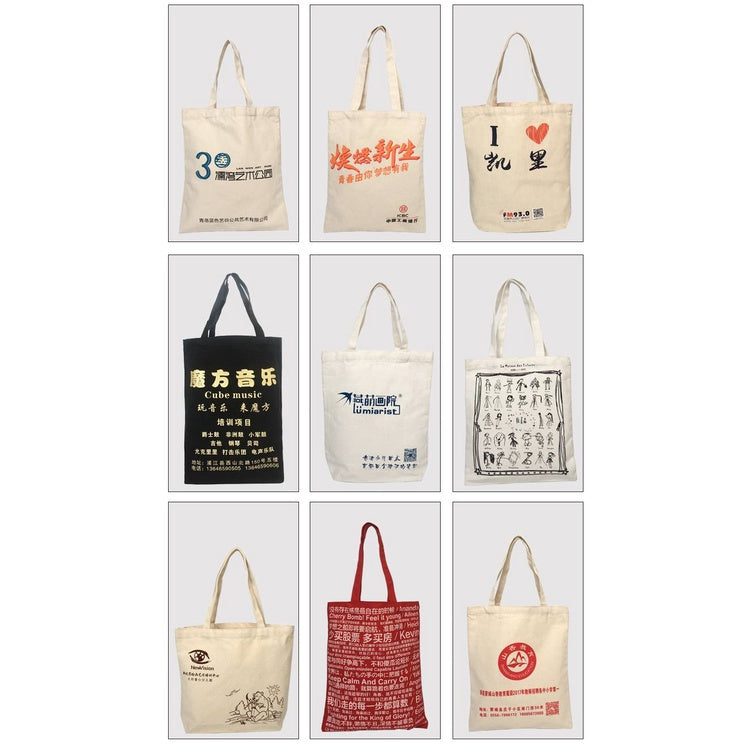 【Professional Customization】Canvas Bag Blank Bag Black Hand-held Cotton Bag Green Shopping Bag Promotional Bag Printable Logo Manufacturers Customized Various Sizes and Styles(minimum 50pcs)