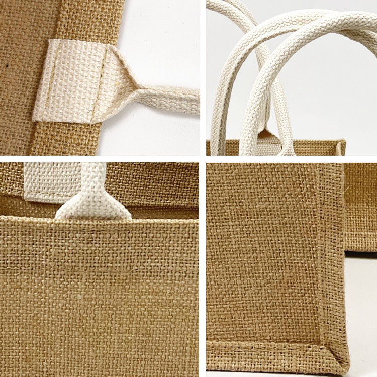 【Professional Customization】Linen Bag Spot Printless One-shoulder Linen Bag Custom Retro Jute Tote Shopping Bag Good ProductsPrintable Logo Manufacturers Customized Various Sizes and Styles(minimum 50pcs)