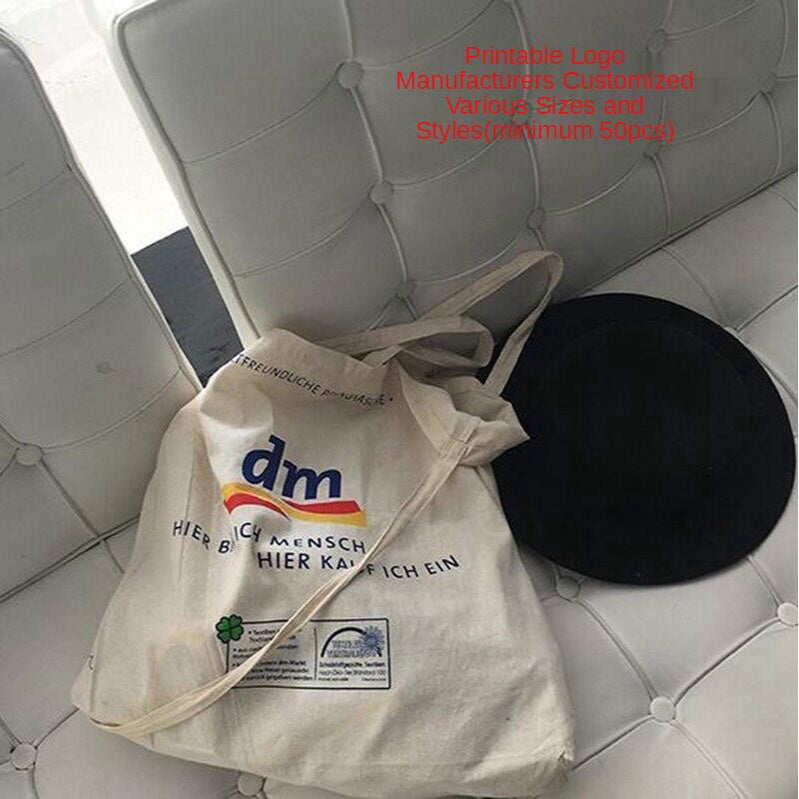 【Professional Customization】Canvas Bags Cotton Bags Korean Versatile Canvas Bags Fashion Bags Women's Bags Student Shopping Bags Printable Logo Manufacturers Customized Various Sizes and Styles(minimum 50pcs)