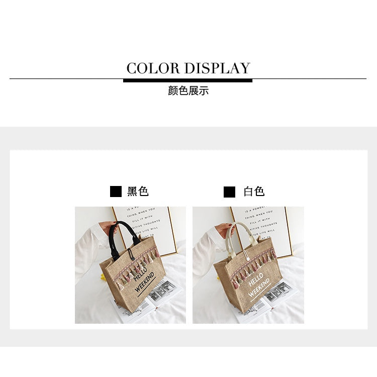 【Professional Customization】Korean Original Handbag Large-capacity Female Bag Korean Version Of The Student School Bag Linen Bag Printable Logo Manufacturers Customized Various Sizes and Styles(minimum 50pcs)