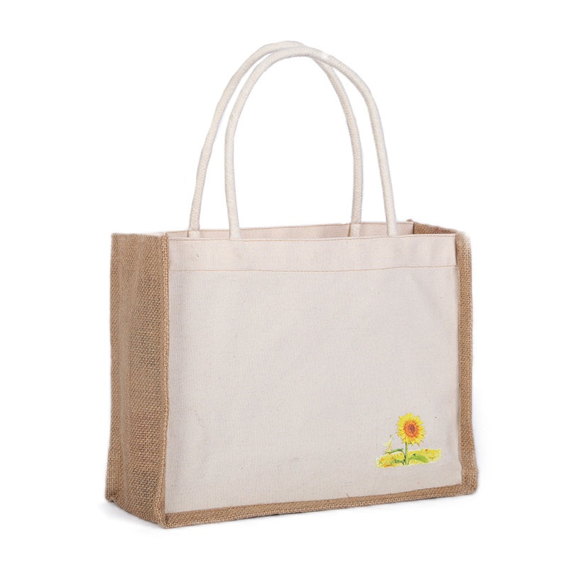 【Professional Customization】Linen Bag Linen Shopping Bag Literary Small Fresh Bag Retro Canvas Custom Logo Cloth Bag Cotton And Linen Printable Logo Manufacturers Customized Various Sizes and Styles(minimum 50pcs)