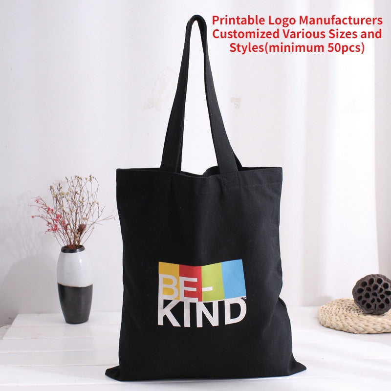 【Professional Customization】Canvas Bag Shopping Handbag Enterprise Custom Advertising Gift Bag Student Cram School BagPrintable Logo Manufacturers Customized Various Sizes and Styles(minimum 50pcs)