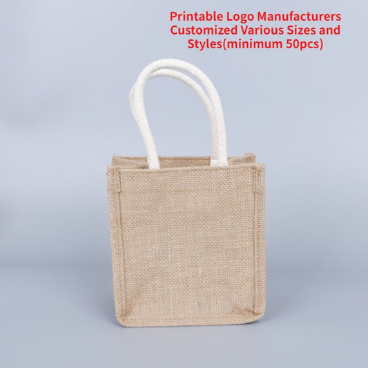 【Professional Customization】Produce and  Creative Linen Canvas Bags Fashion Solid Color Portable Clothing Shopping BagPrintable Logo Manufacturers Customized Various Sizes and Styles(minimum 50pcs)