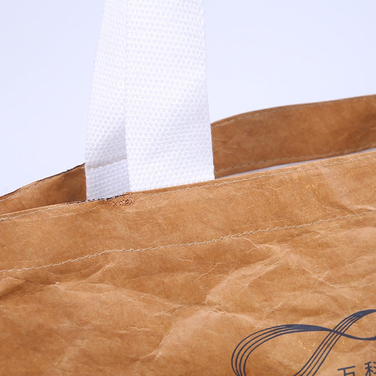 【Professional Customization】Dupont Paper Bag Take-out Bag Custom Logo Kraft Paper Bag Storage Handbag Printable Logo Manufacturers Customized Various Sizes and Styles(minimum 50pcs)