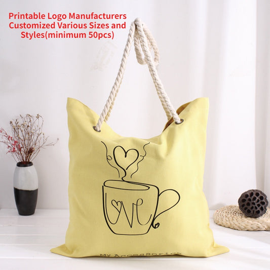 【Professional Customization】Canvas Hand-held Shopping Bag Book Storage Bag Enterprise Customized Advertising Gift BagPrintable Logo Manufacturers Customized Various Sizes and Styles(minimum 50pcs)