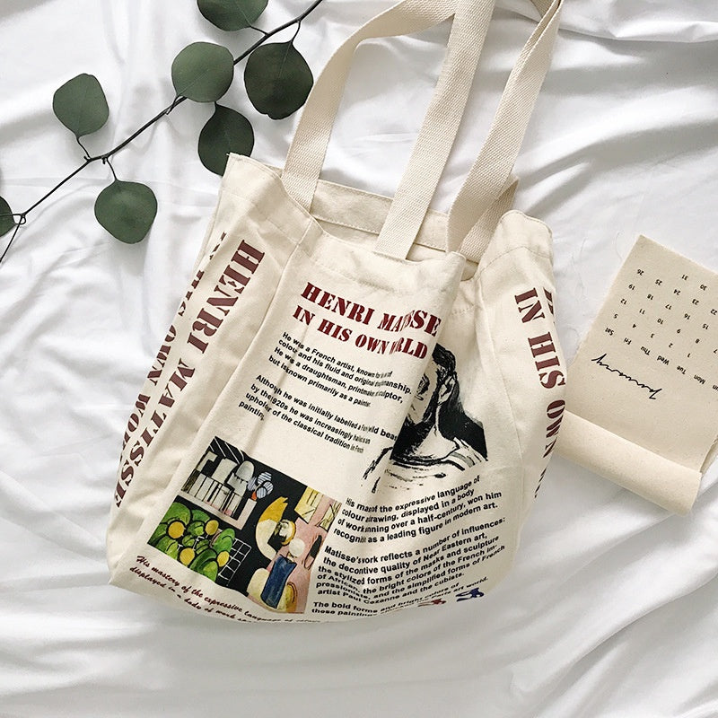 【Professional Customization】Canvas Bag Cotton Bag Large-capacity Student Shoulder Bag Printable Logo Manufacturers Customized Various Sizes and Styles(minimum 50pcs)