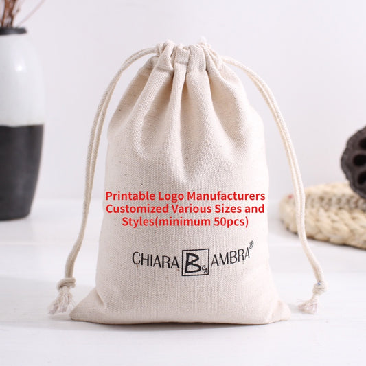 【Professional Customization】Custom Cotton Bag Drawstring Bag Gift Jewelry Storage Bag Rice Bag Chopsticks Straw Tableware Set BagPrintable Logo Manufacturers Customized Various Sizes and Styles(minimum 50pcs)