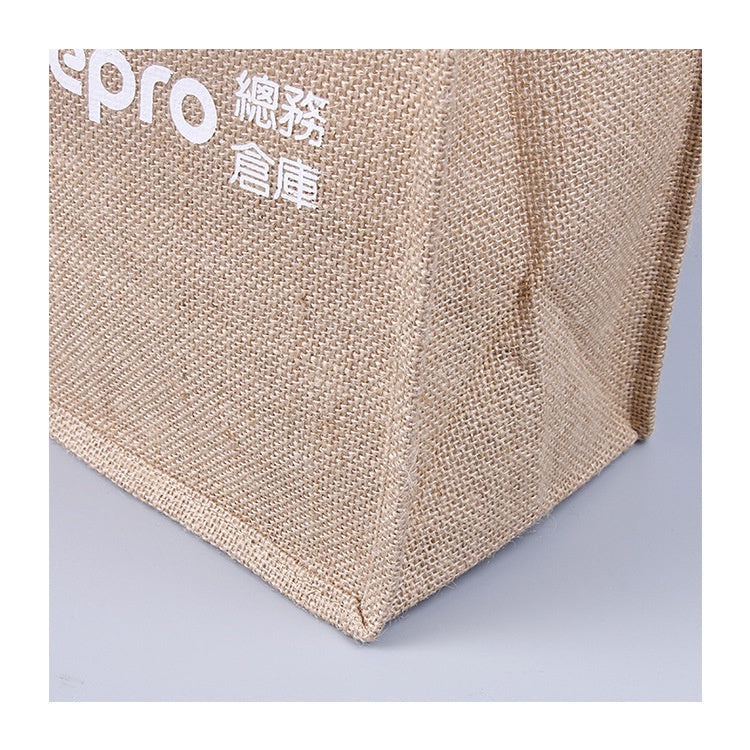 【Professional Customization】Advertising Square Print Shopping Through The Glue Jute Hand-held Linen BagPrintable Logo Manufacturers Customized Various Sizes and Styles(minimum 50pcs)