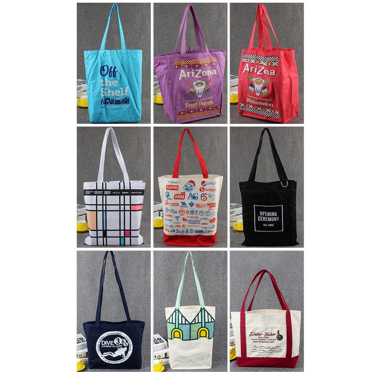 【Professional Customization】Canvas Bag Environmental Protection Portable Cotton Bag Non Woven Bag Printing Pattern Single Shoulder Canvas Printable Logo Manufacturers Customized Various Sizes and Styles(minimum 50pcs)