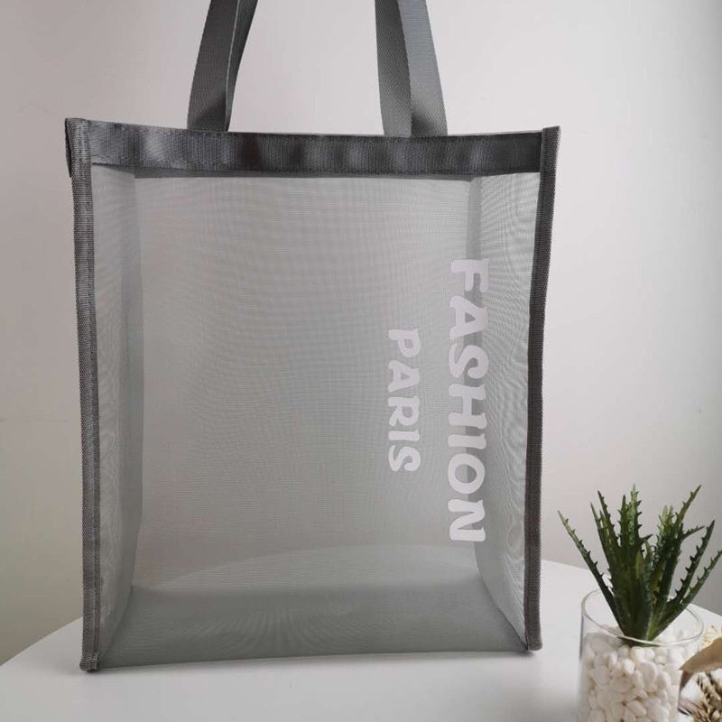 【Professional Customization】Transparent Mesh Bags Custom Nylon Mesh Custom Shopping Bags Beach Travel Custom HandbagPrintable Logo Manufacturers Customized Various Sizes and Styles(minimum 50pcs)