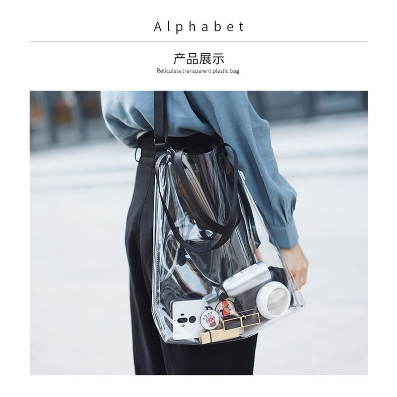 【Professional Customization】Transparent Shopping Bags Women's Bags Jelly Packaging Gift Bags Customized Logo High-end Handbags Plastic Pvc Bags Printable Logo Manufacturers Customized Various Sizes and Styles(minimum 50pcs)