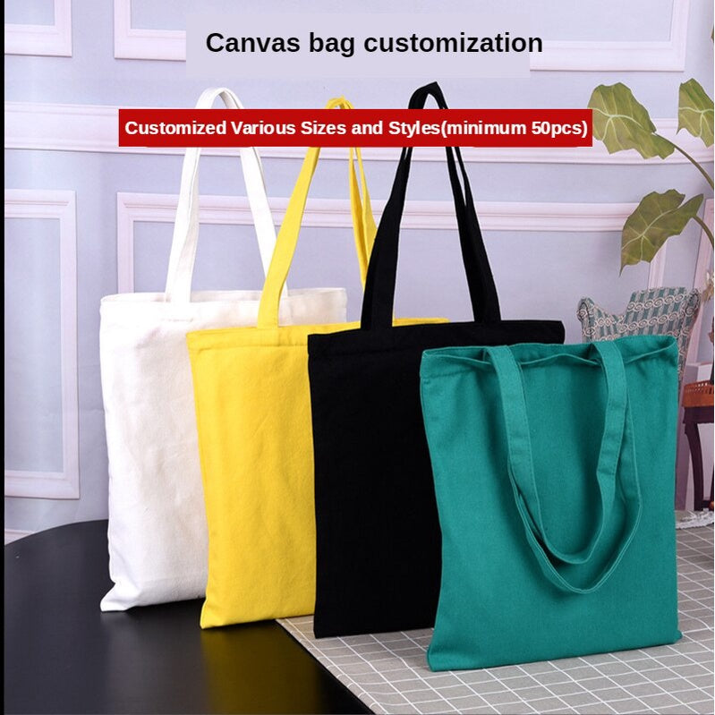 【Professional Customization】Canvas Bag Custom-made Tote Cotton Bag Custom-made Canvas Bag Eco-friendly Shopping Bag Zipper Bag Printable Logo Manufacturers Customized Various Sizes and Styles(minimum 50pcs)