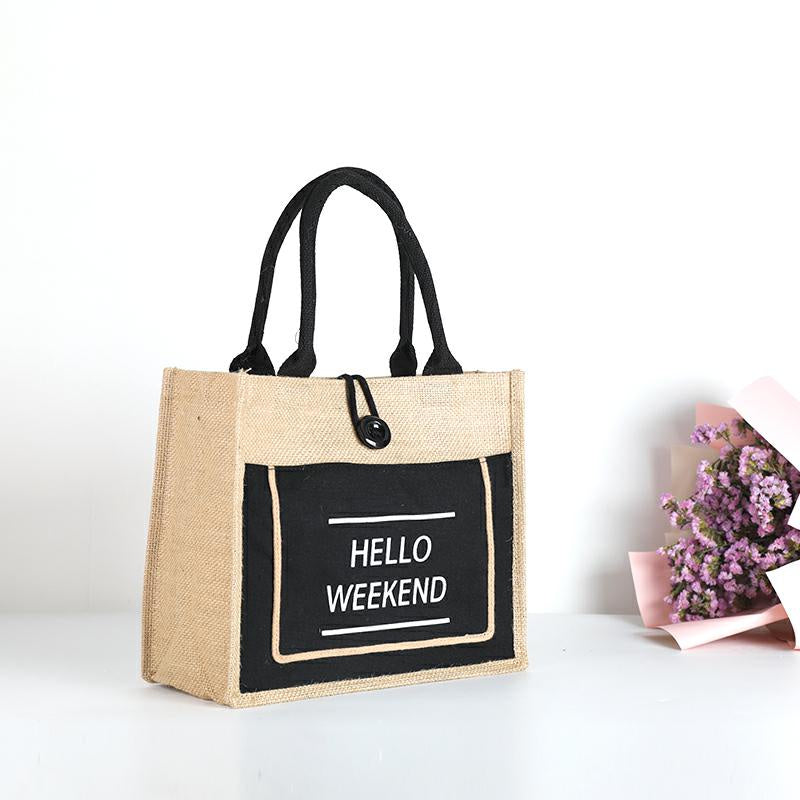 【Professional Customization】Linen Canvas Handbag, Environmental Protection Gift Bag, Jute Bag, Student's Book, Large Capacity Portable Bag Printable Logo Manufacturers Customized Various Sizes and Styles(minimum 50pcs)