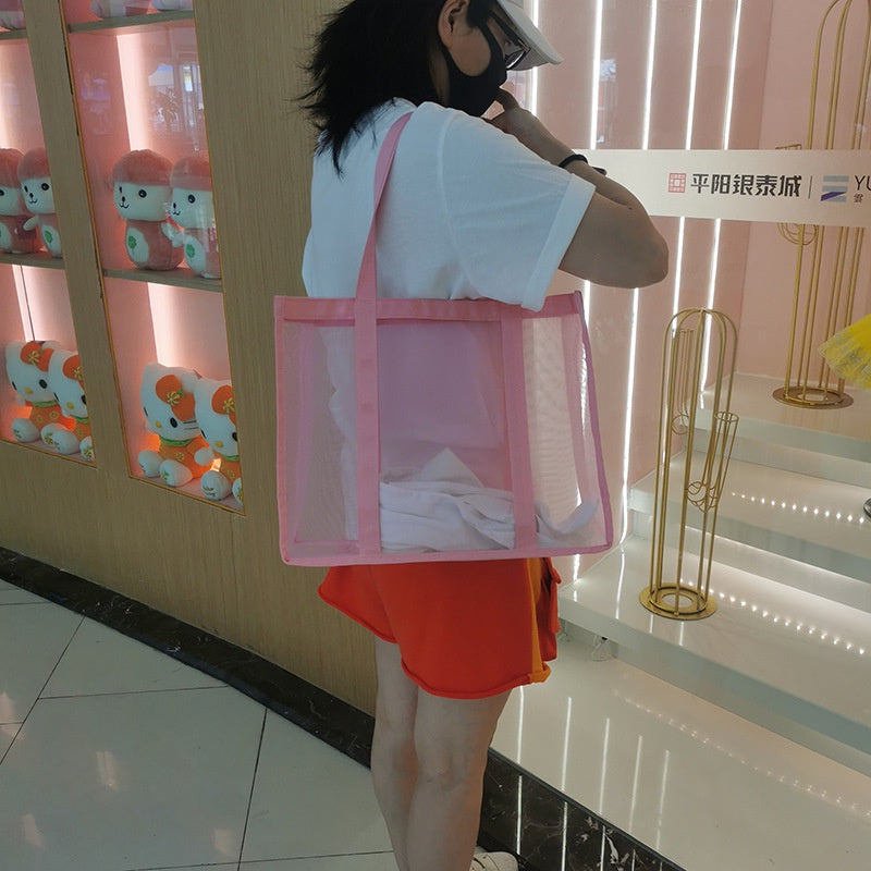 【Professional Customization】Factory Custom Mesh Shopping Bag Hotel Bath Center Storage Bag Beach Environmental Protection Handbag BagPrintable Logo Manufacturers Customized Various Sizes and Styles(minimum 50pcs)