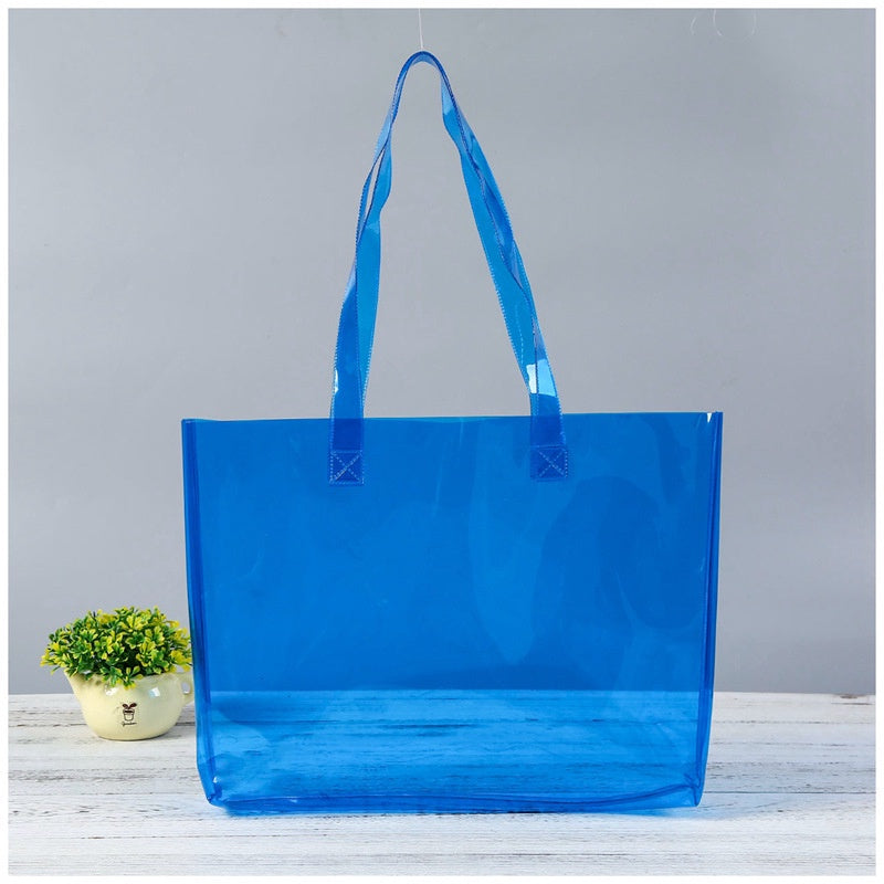 【Professional Customization】Plastic Color Pvc Tote Bag Environmental Protection One-shoulder Jelly Makeup Gift Bag Printable Logo Manufacturers Customized Various Sizes and Styles(minimum 50pcs)