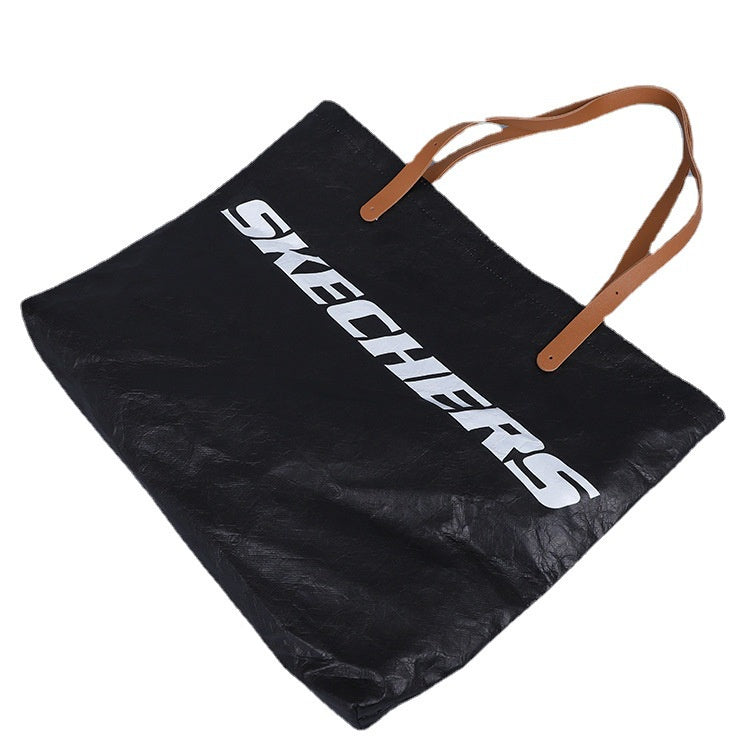 【Professional Customization】DuPont Paper Bag New One Shoulder Retro Shopping Bag Waterproof Casual Portable DuPont Paper Bag Wholesale Printable Logo Manufacturers Customized Various Sizes and Styles(minimum 50pcs)