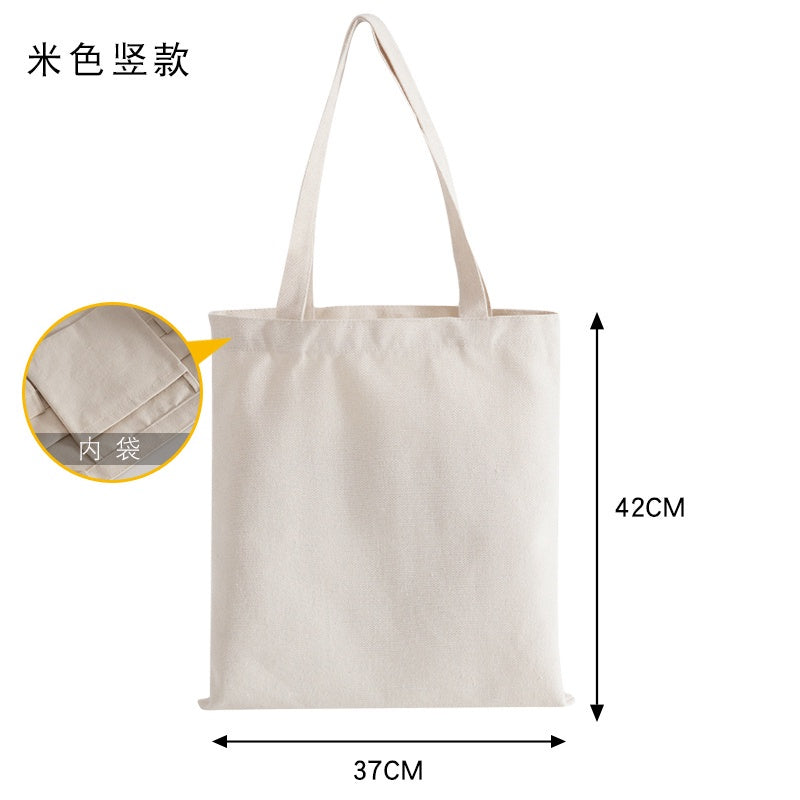 【Professional Customization】Canvas Bag Custom Canvas Bag Custom Pattern Diy Cloth Bag Female Portable Cotton Shopping Bag Green Bag Printable Logo Manufacturers Customized Various Sizes and Styles(minimum 50pcs)