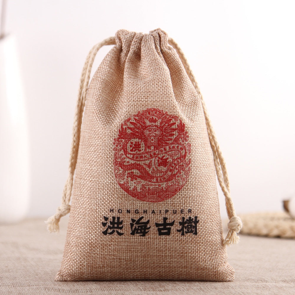 【Professional Customization】Spot  Green Rope Bundle Mouth Sack Wine Bag Tea Bag Cosmetics Jewelry Packaging BagPrintable Logo Manufacturers Customized Various Sizes and Styles(minimum 50pcs)