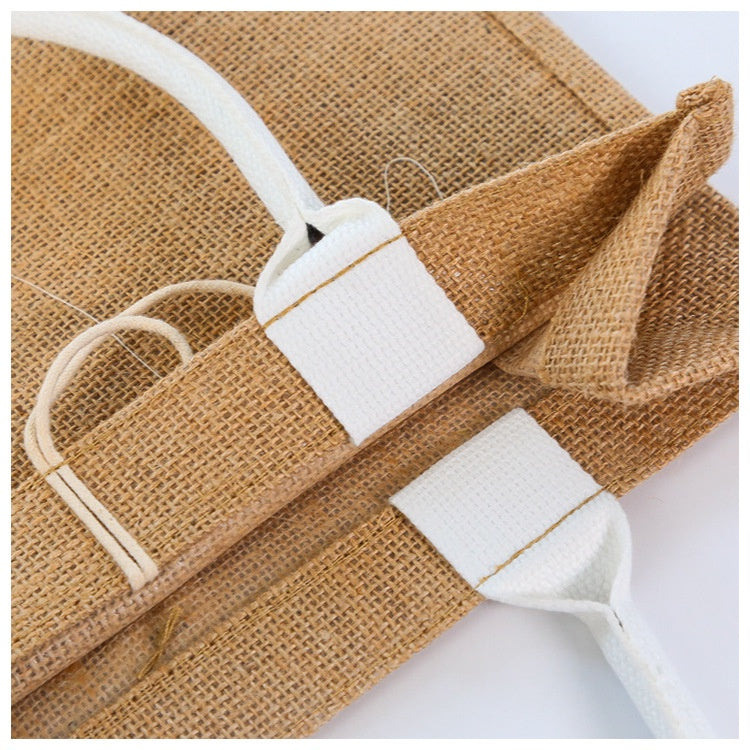 【Professional Customization】The New Custom Linen Handbag Is Custom-made Yellow Linen Bag Linen Bag Cotton Linen Clothing Shopping BagPrintable Logo Manufacturers Customized Various Sizes and Styles(minimum 50pcs)