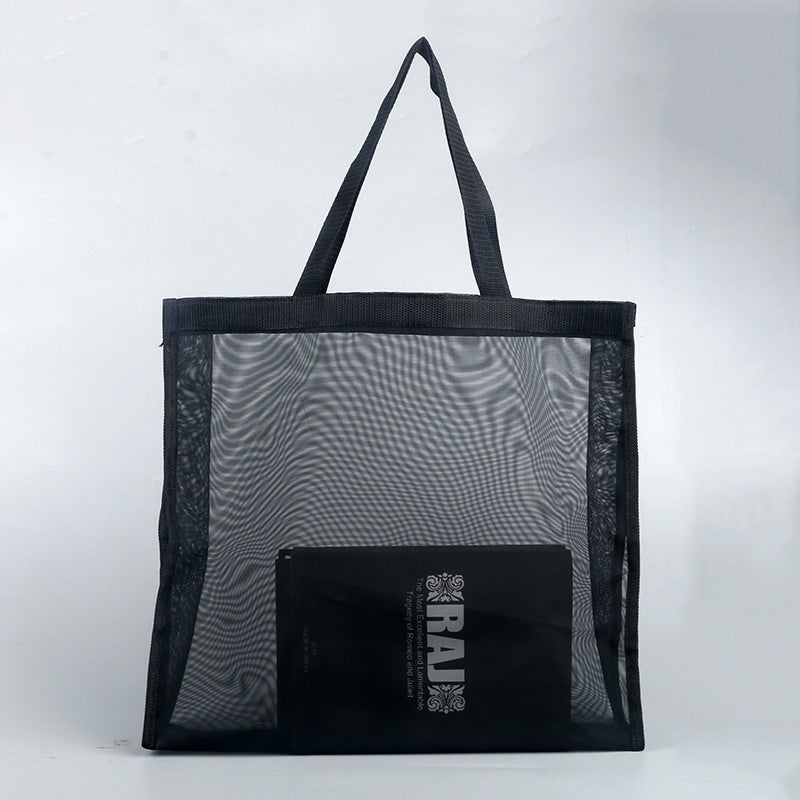 【Professional Customization】Processing Custom Shopping Breathable Portable Net Gauze Bag Large Capacity Mesh Bag Beach Storage BagPrintable Logo Manufacturers Customized Various Sizes and Styles(minimum 50pcs)