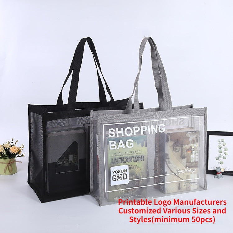 【Professional Customization】Breathable Mesh Shopping Bag Hand Nylon Mesh Cloth Bag Custom Beach Travel Collection Polyester Mesh Cloth BagPrintable Logo Manufacturers Customized Various Sizes and Styles(minimum 50pcs)