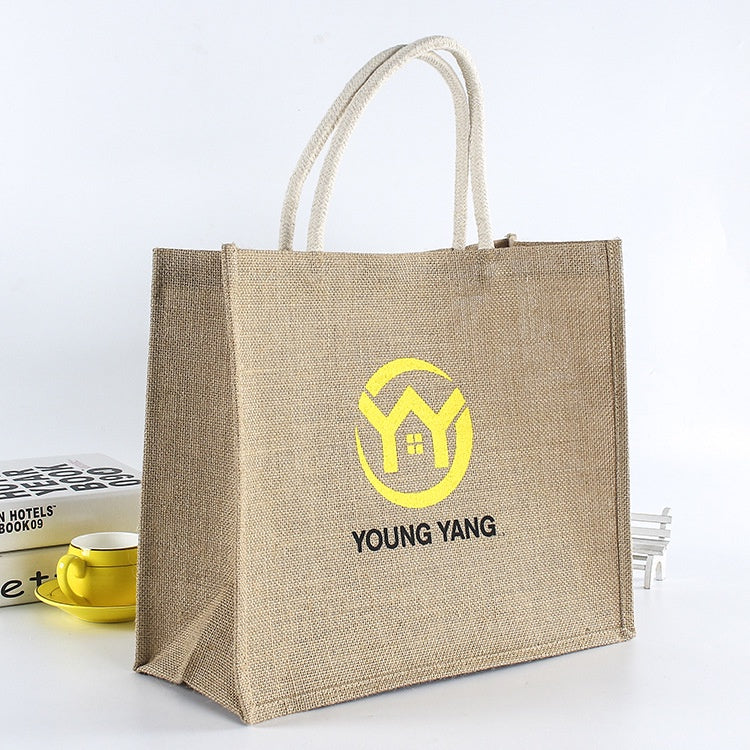 【Professional Customization】Manufacturer's Customized Hemp Bag Jute Plastic Bag Linen Bundle Bag Imitation Hemp Bag Customized Wholesale Printable Logo Manufacturers Customized Various Sizes and Styles(minimum 50pcs)